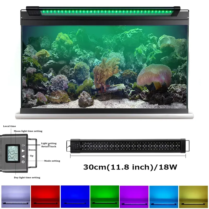 LED IP68 11.8 in 18W Plant Gro - đánh giá và giá Planted Aquarium Hours
